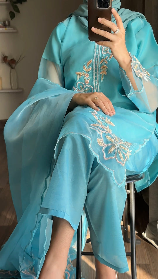 3 PC EID DRESS (ORGANZA)
