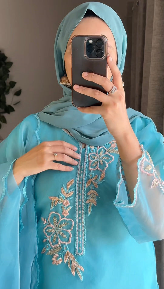 3 PC EID DRESS (ORGANZA)
