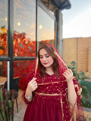 G U L A B 3pc Maxi (Maroon)