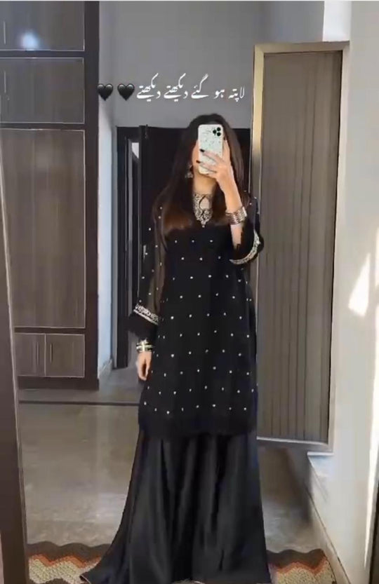 .HANIA 3 PC (BLACK) WITH SHRARA