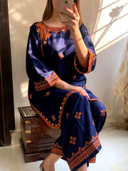 Lawn 2 pc (Special Balochi karahi Blue)